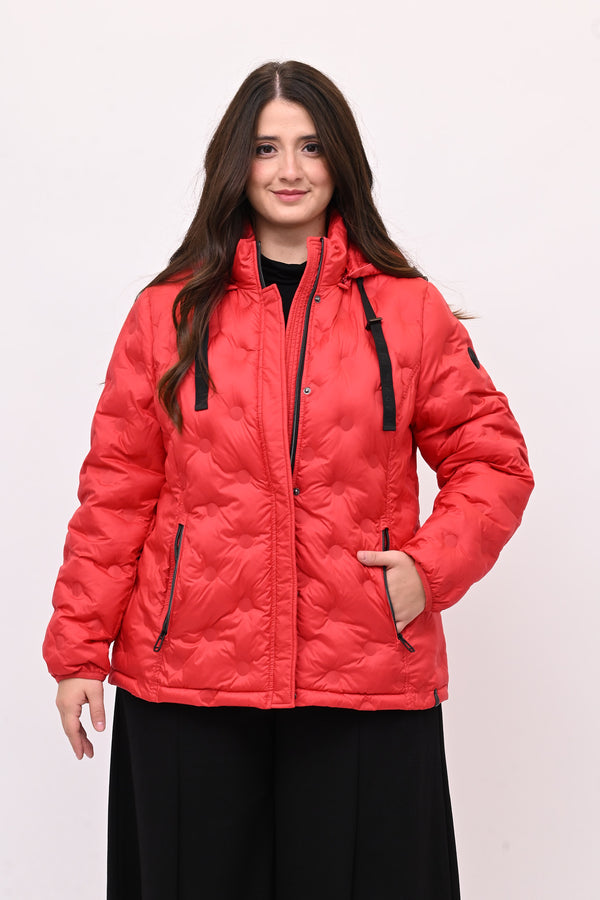Piumino corto cerchi - Rosso