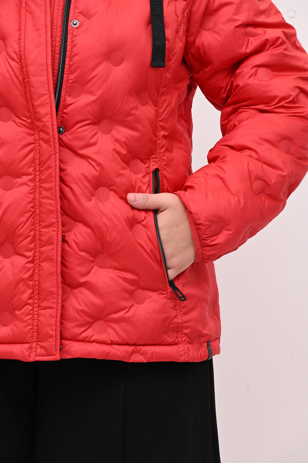 Piumino corto cerchi - Rosso