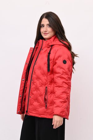 Piumino corto cerchi - Rosso