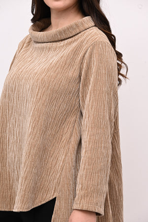 Maglia colletto ciniglia - Vaniglia