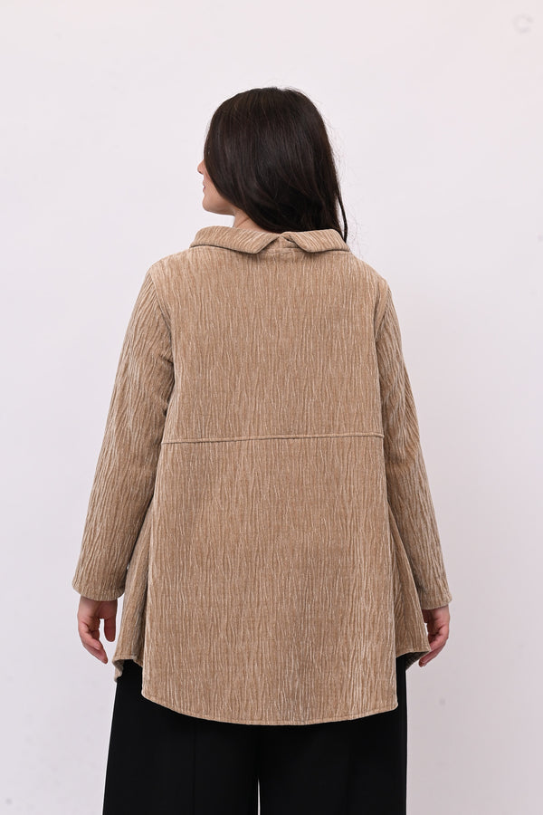 Maglia colletto ciniglia - Vaniglia