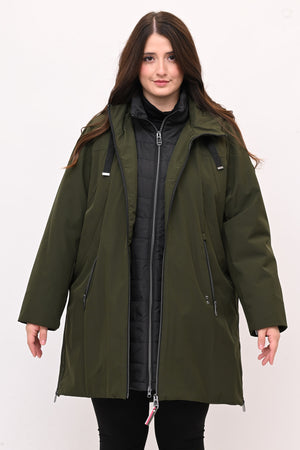 Piumino 3/4 doppio - Verde militare