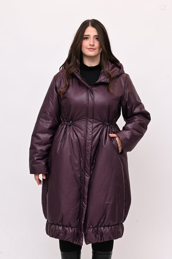 Piumino lungo arriccio - Burgundy