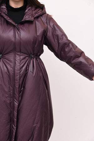 Piumino lungo arriccio - Burgundy