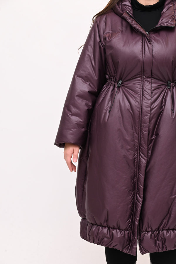 Piumino lungo arriccio - Burgundy