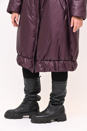 Piumino lungo arriccio - Burgundy