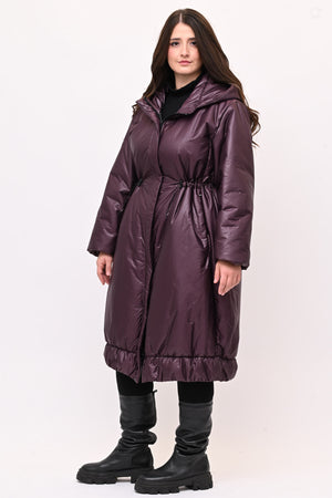 Piumino lungo arriccio - Burgundy