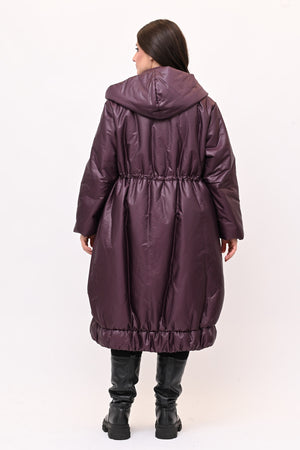 Piumino lungo arriccio - Burgundy