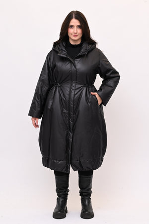 Piumino lungo arriccio - Nero