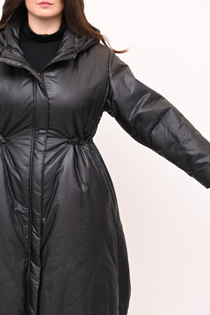 Piumino lungo arriccio - Nero