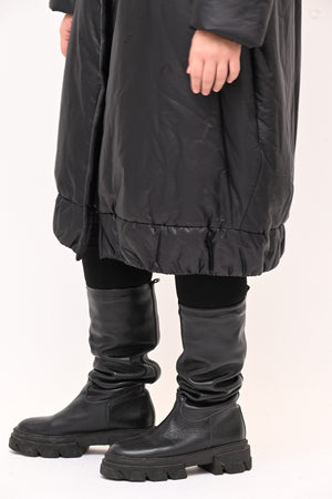 Piumino lungo arriccio - Nero