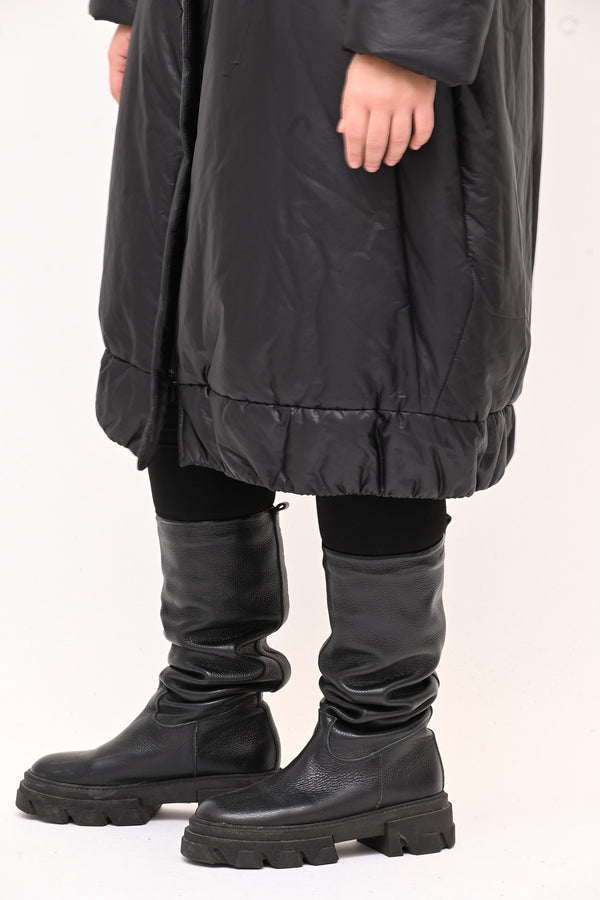 Piumino lungo arriccio - Nero