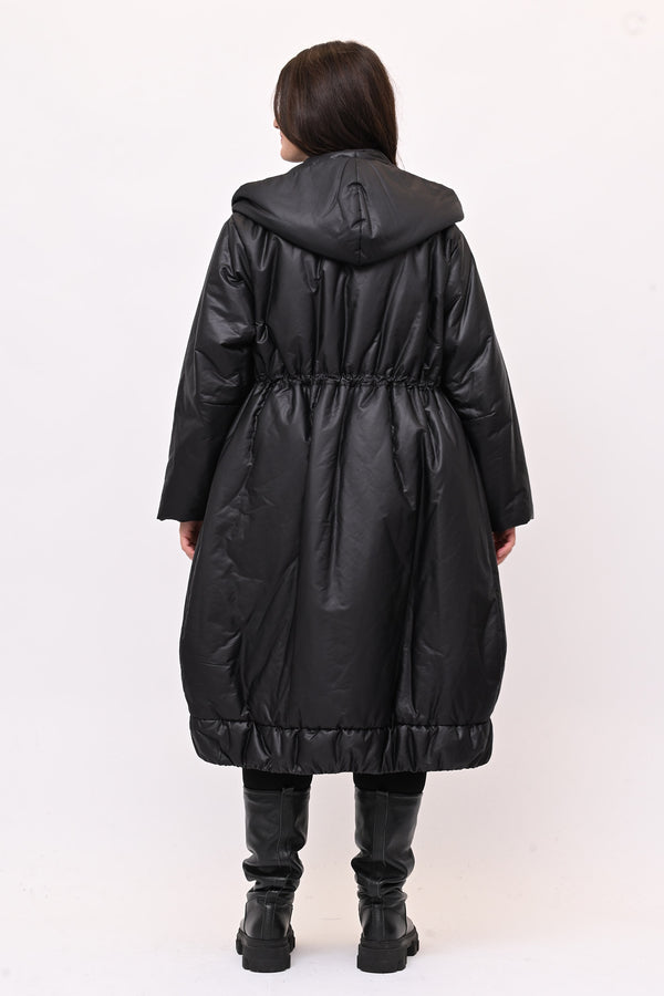 Piumino lungo arriccio - Nero