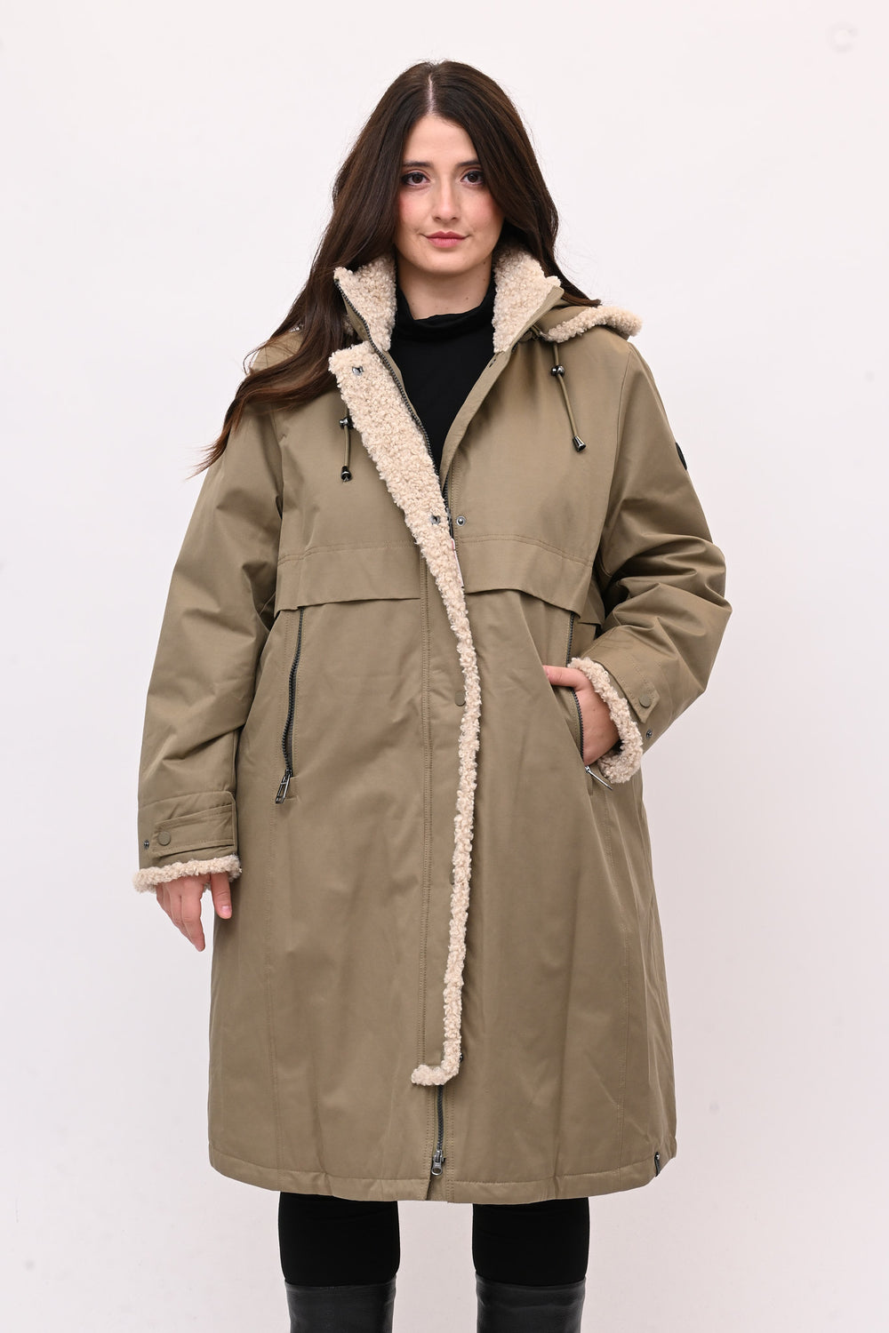 Parka inserti pelliccia - Fango