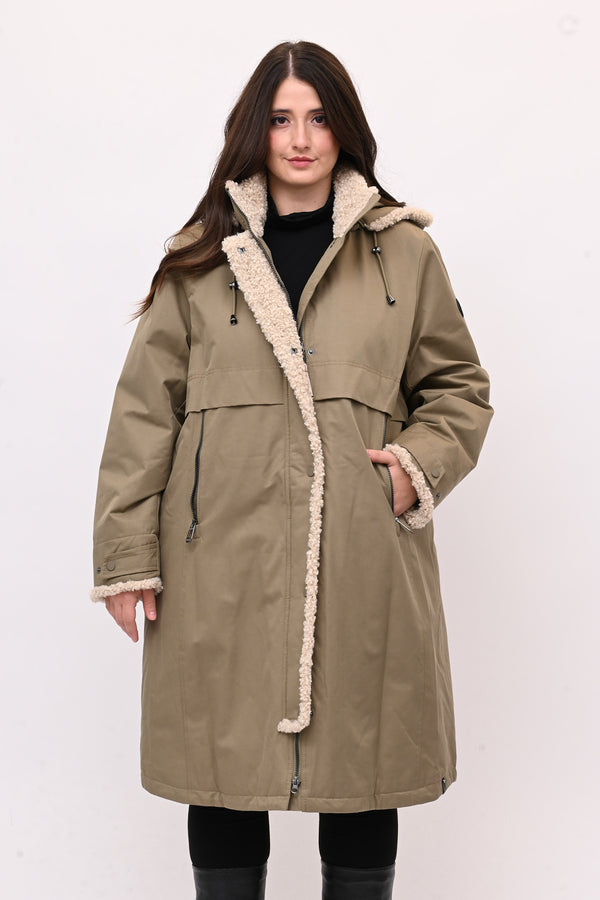 Parka inserti pelliccia - Fango