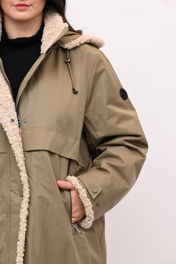 Parka inserti pelliccia - Fango
