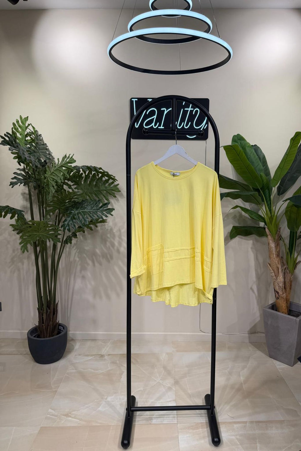 T-shirt over doppia cucitura - Gialla
