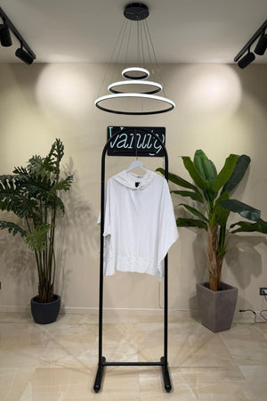 Felpa cappuccio pizzo - Bianco