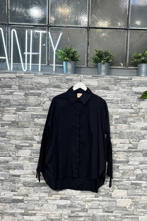 Camicia cotone frange - Nero