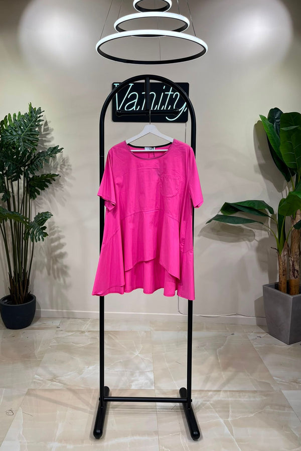 Blusa ruota taschino - Fuxia