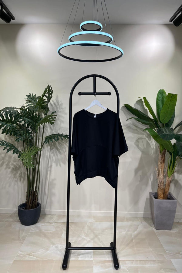 Felpa neoprene over - Nero