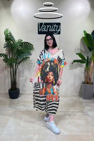 Abito lurex afro - Arancio