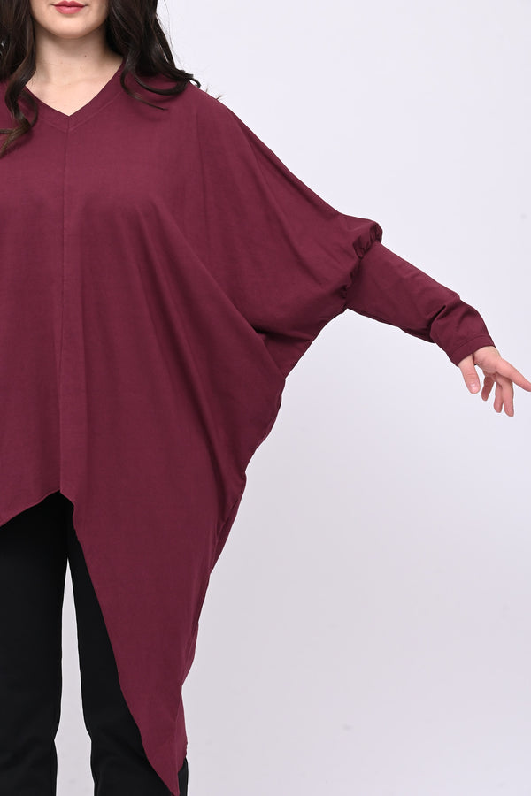 Maglia asimmetrica punte - Vino