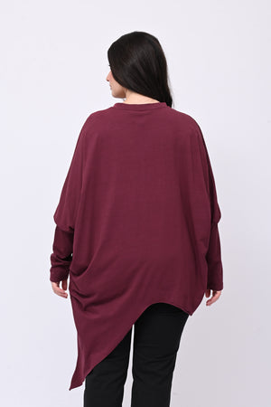 Maglia asimmetrica punte - Vino