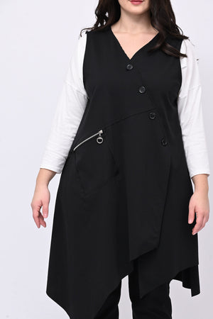 Gilet tasca zip - Nero