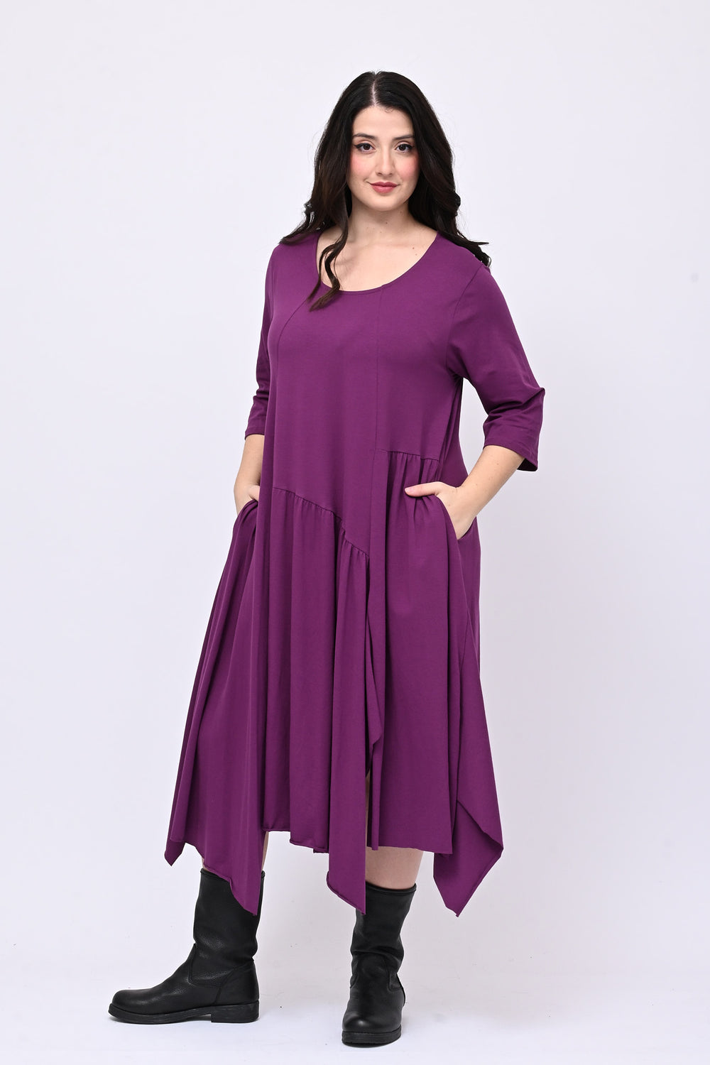 Abito balze asimmetrico - Uva