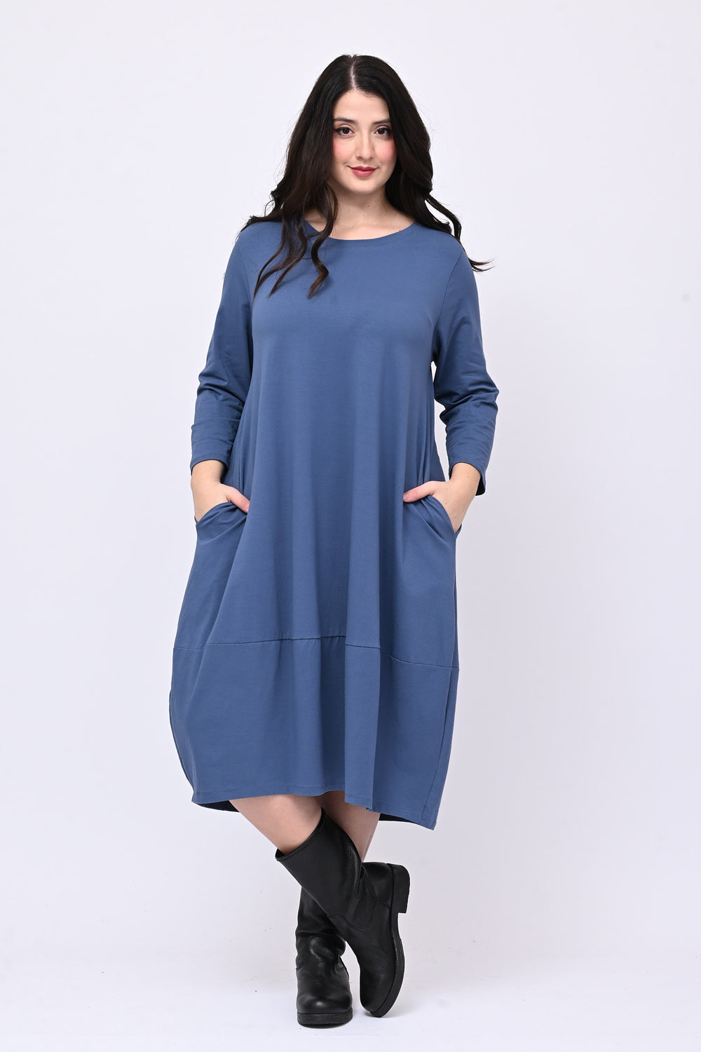 Abito lungo ovetto tasche - Jeans