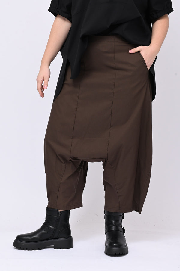 Pantalone cavallo basso bengalina - Moro