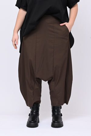 Pantalone cavallo basso bengalina - Moro