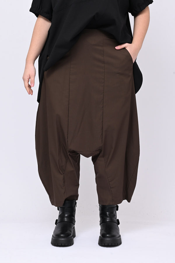 Pantalone cavallo basso bengalina - Moro