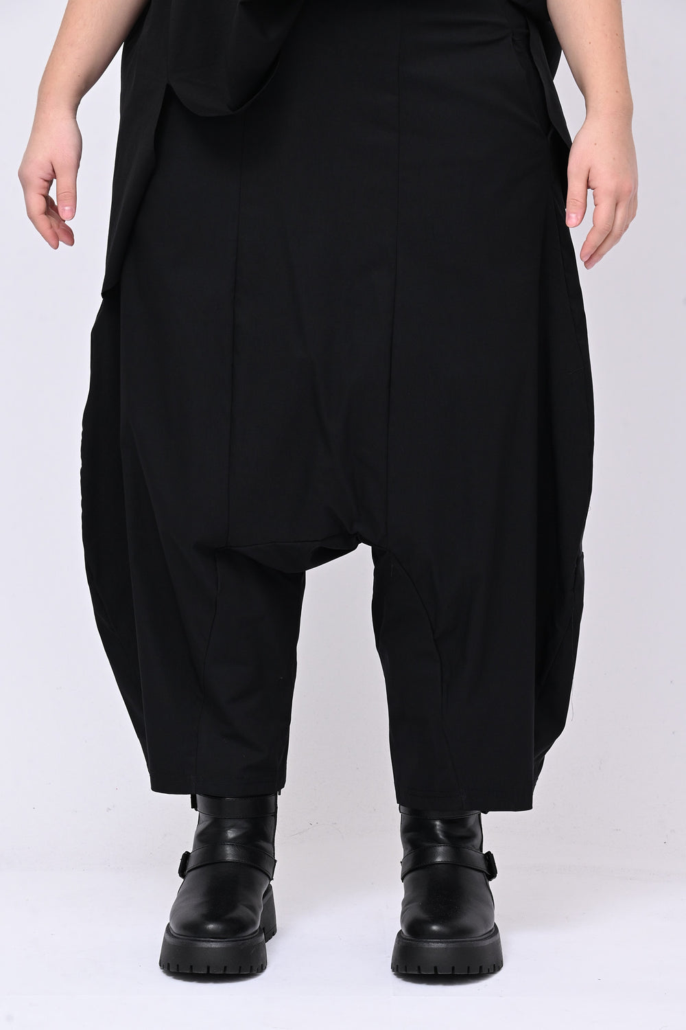 Pantalone cavallo basso bengalina - Nero