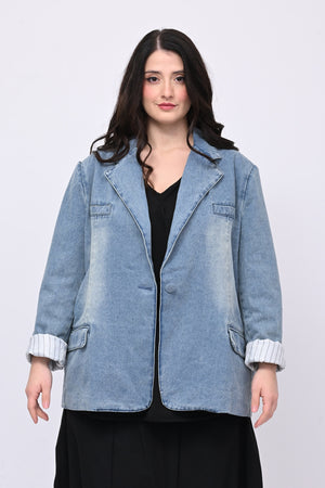 Giacca jeans anni '80 - Jeans Chiaro