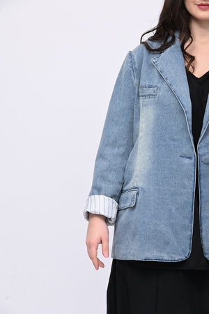 Giacca jeans anni '80 - Jeans Chiaro
