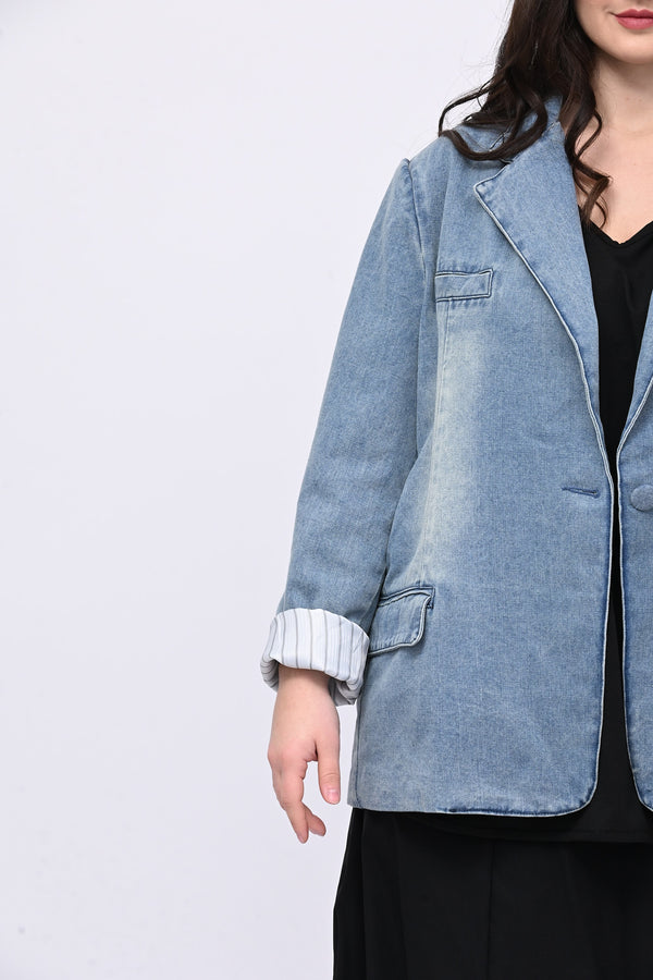 Giacca jeans anni '80 - Jeans Chiaro