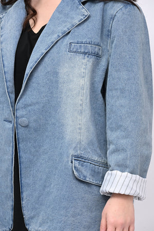 Giacca jeans anni '80 - Jeans Chiaro