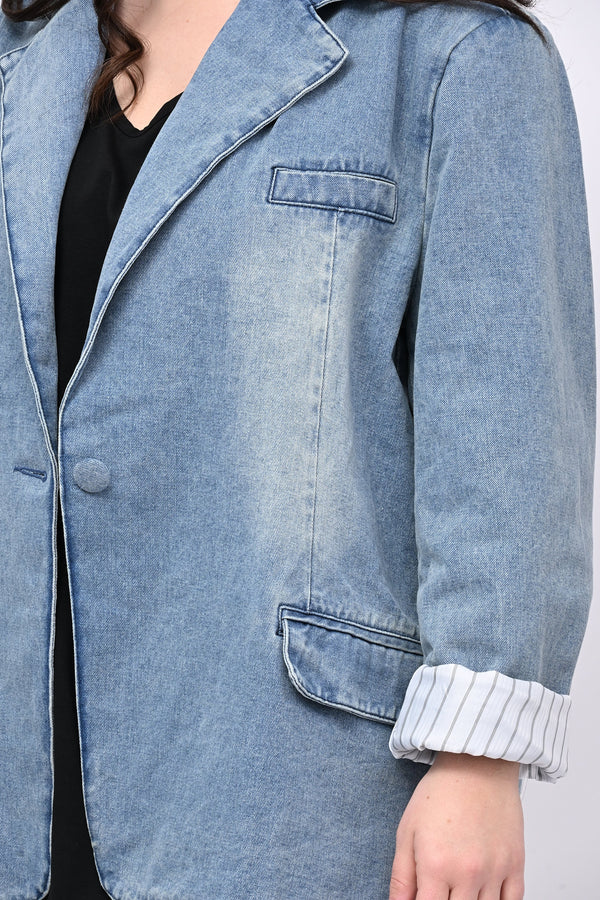 Giacca jeans anni '80 - Jeans Chiaro