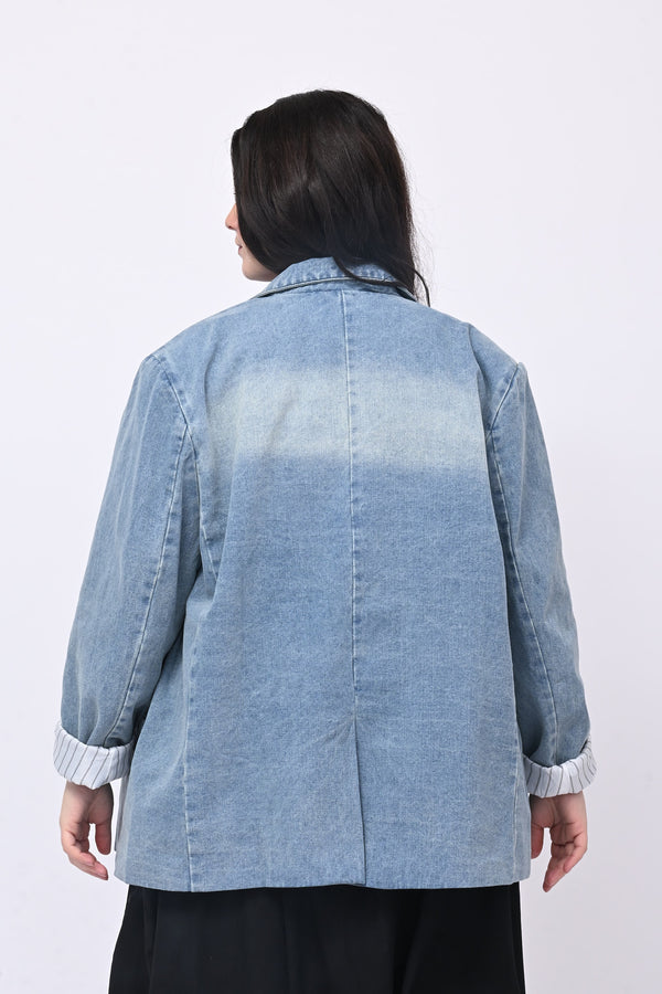 Giacca jeans anni '80 - Jeans Chiaro