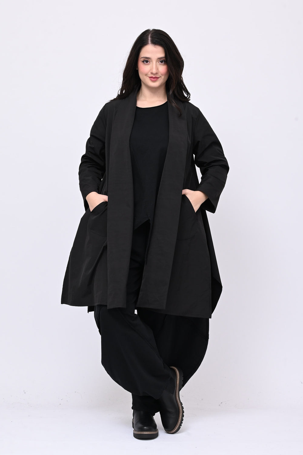 Spolverino incerata svasato - Nero