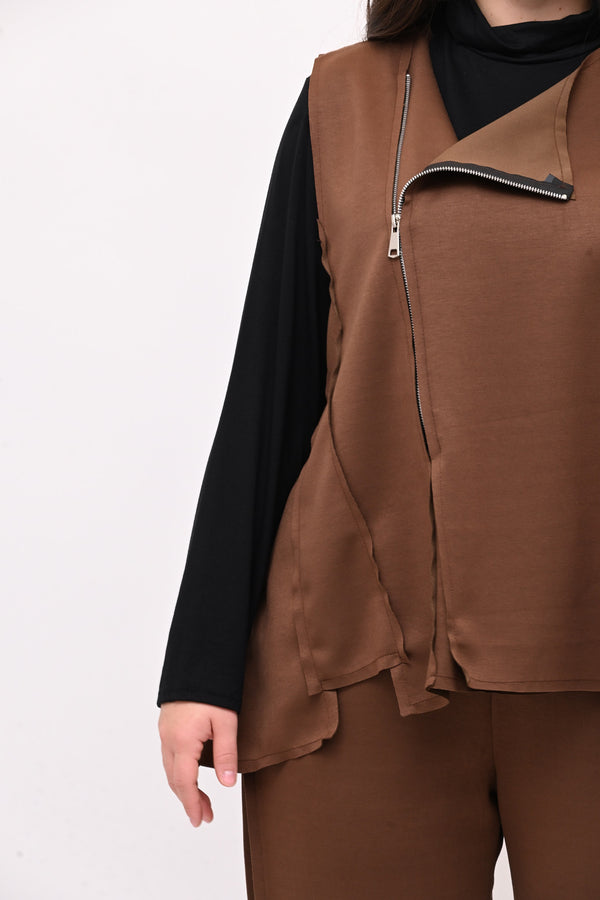 Gilet neoprene zip - Bruciato