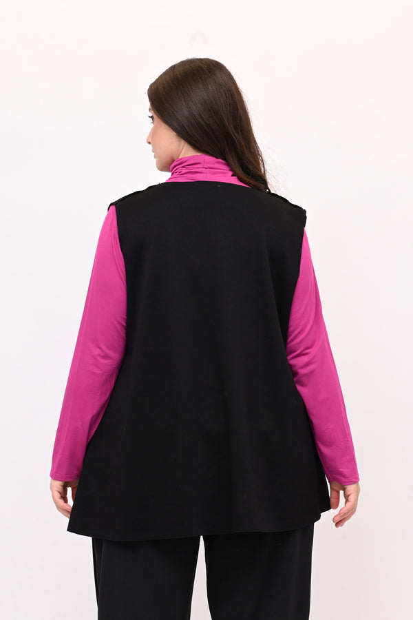 Gilet neoprene zip - Nero