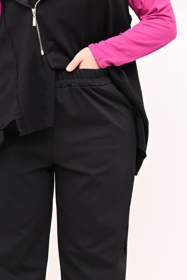 Pantalone carota cucitura - Nero