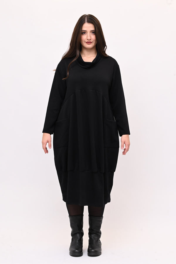 Abito scuba ovetto - Nero