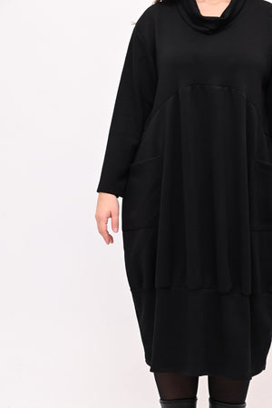 Abito scuba ovetto - Nero