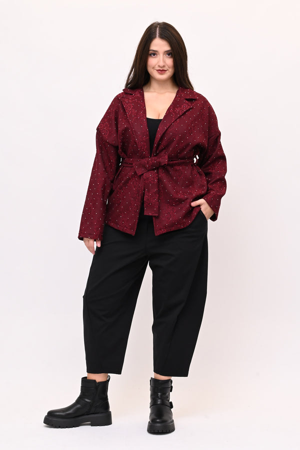 Giacca strass e cinta - Vino