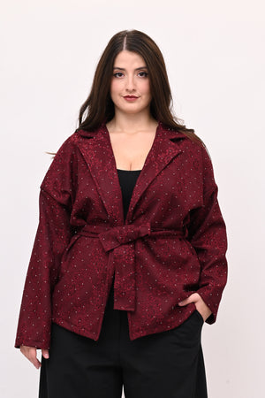 Giacca strass e cinta - Vino
