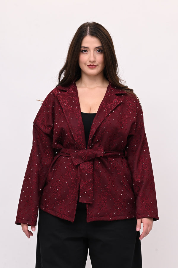 Giacca strass e cinta - Vino